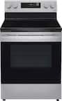 Front. LG - 6.3 Cu. Ft. Smart Freestanding Electric Range with EasyClean and WideView Window - Stainless Steel.