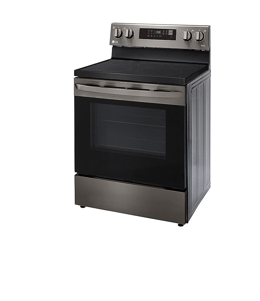 Angle View: LG - 6.3 Cu. Ft. Self-Cleaning Slide-In Electric Range with ProBake Convection - Stainless steel