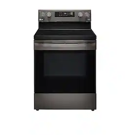 LG - 6.3 Cu. Ft. Smart Freestanding Electric Convection Range with Easy Clean, Air Fry and WideView Window - Black Stainless Steel