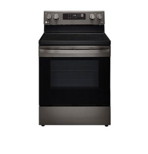 LG - 6.3 Cu. Ft. Smart Freestanding Electric Convection Range with Easy Clean, Air Fry and WideView Window - Black Stainless Steel