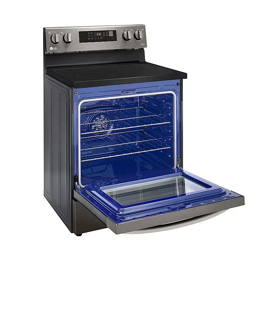 Alt View 11. LG - 6.3 Cu. Ft. Smart Freestanding Electric Convection Range with Easy Clean, Air Fry and WideView Window - Black Stainless Steel.