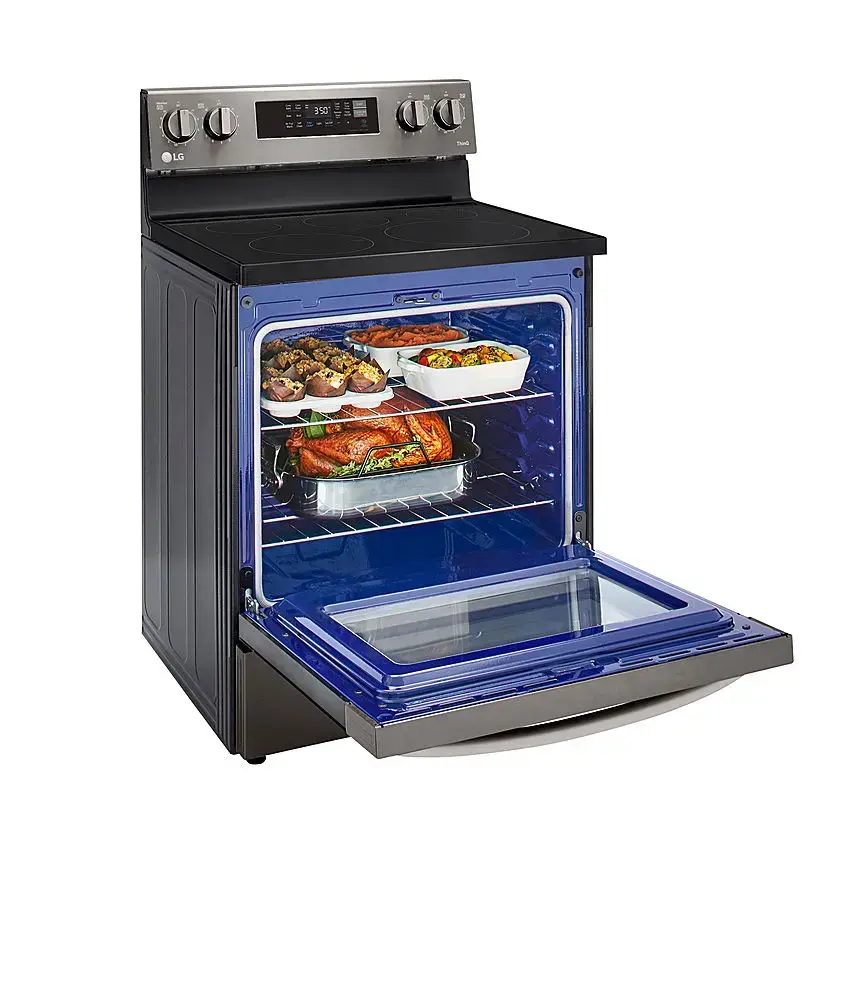 Alt View 13. LG - 6.3 Cu. Ft. Smart Freestanding Electric Convection Range with Easy Clean, Air Fry and WideView Window - Black Stainless Steel.