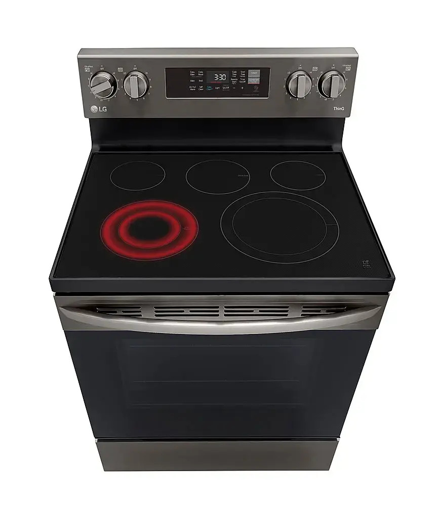 Alt View 17. LG - 6.3 Cu. Ft. Smart Freestanding Electric Convection Range with Easy Clean, Air Fry and WideView Window - Black Stainless Steel.