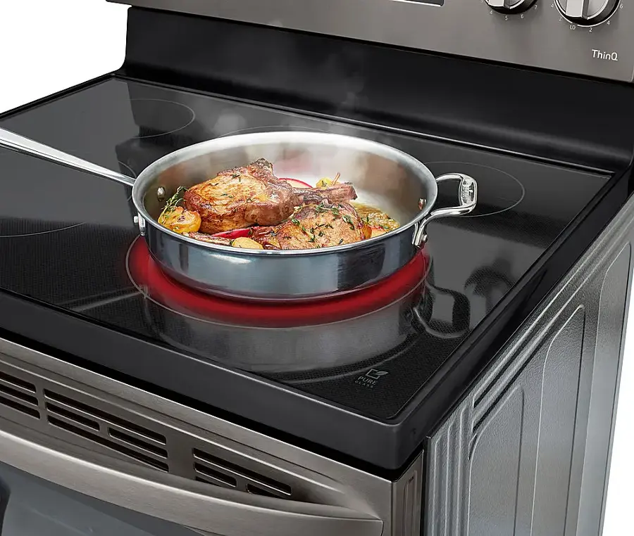 Alt View 20. LG - 6.3 Cu. Ft. Smart Freestanding Electric Convection Range with Easy Clean, Air Fry and WideView Window - Black Stainless Steel.