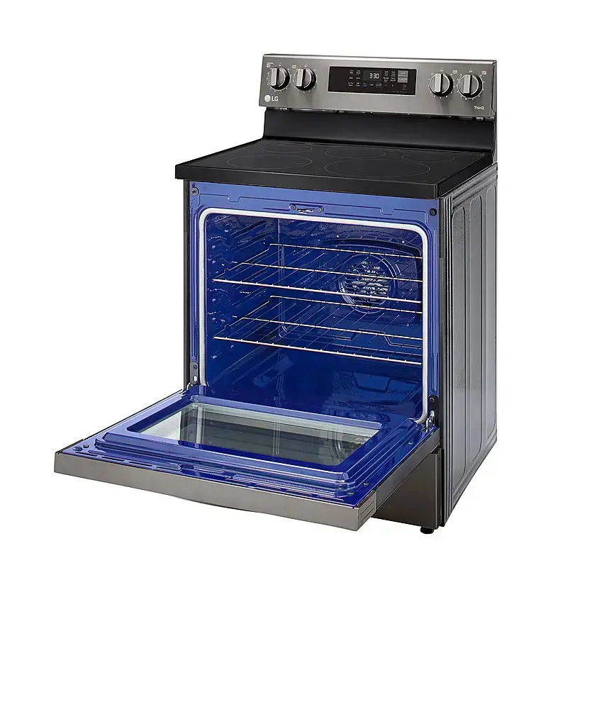 Alt View 23. LG - 6.3 Cu. Ft. Smart Freestanding Electric Convection Range with Easy Clean, Air Fry and WideView Window - Black Stainless Steel.