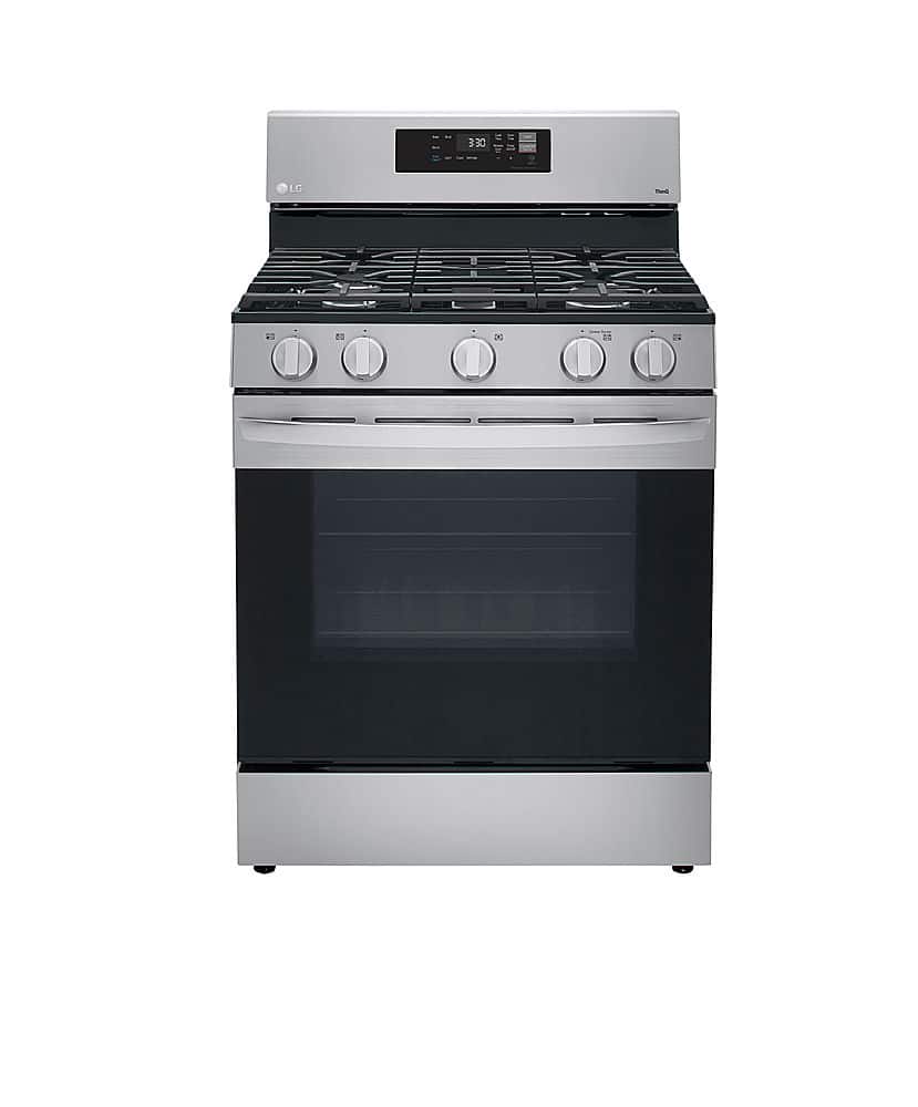 Front. LG - 5.8 Cu. Ft. Freestanding Gas Range with EasyClean and WideView Window - Stainless Steel.