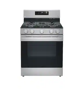 LG - 5.8 Cu. Ft. Smart Freestanding Gas Range with EasyClean and WideView Window - Stainless Steel