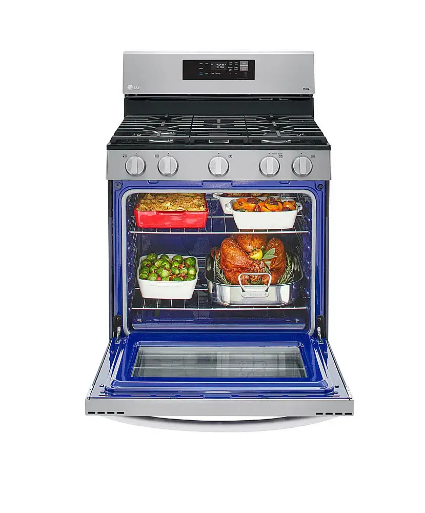 Alt View 11. LG - 5.8 Cu. Ft. Freestanding Gas Range with EasyClean and WideView Window - Stainless Steel.