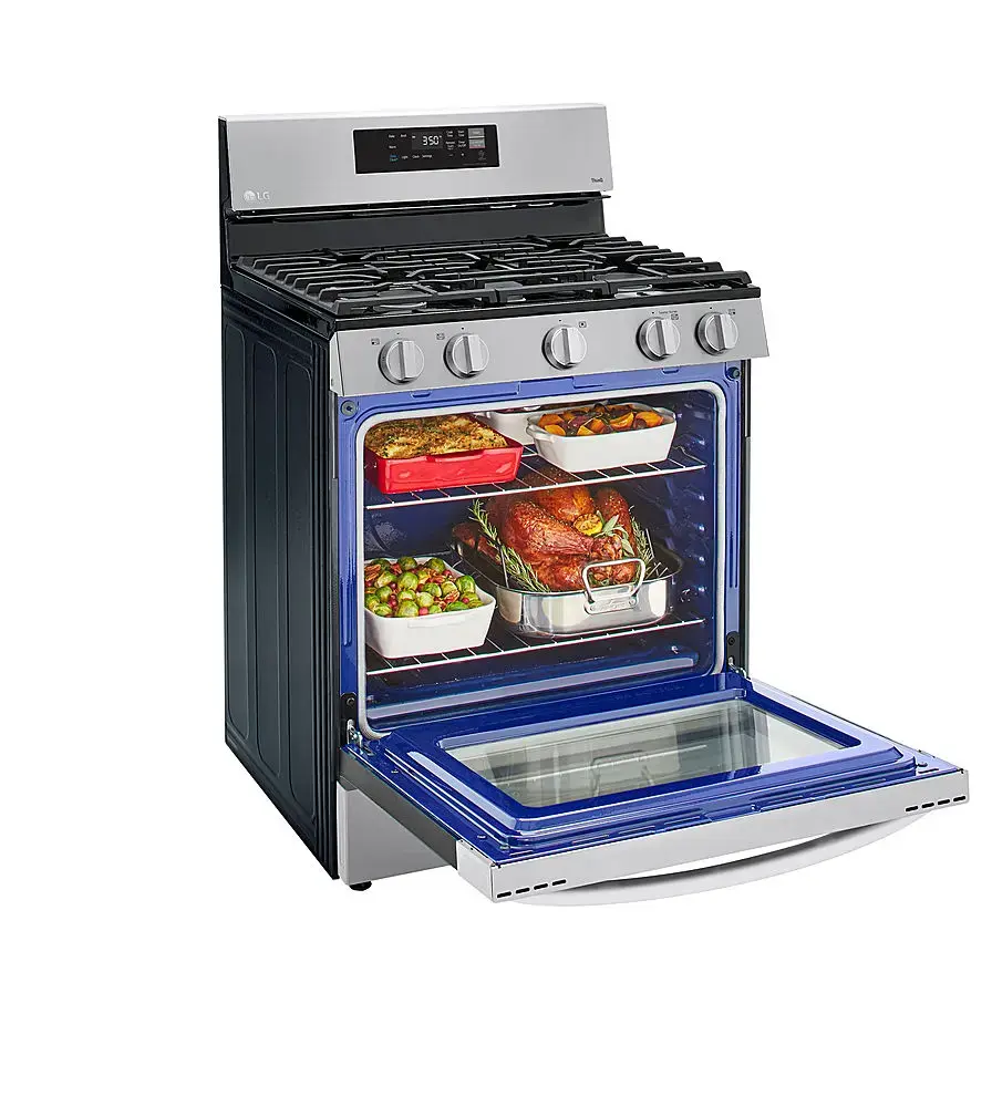 Alt View 14. LG - 5.8 Cu. Ft. Freestanding Gas Range with EasyClean and WideView Window - Stainless Steel.
