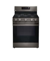 LG - 5.8 Cu. Ft. Smart Freestanding Gas True Convection Range with EasyClean and AirFry - Black Stainless Steel - Front_Zoom