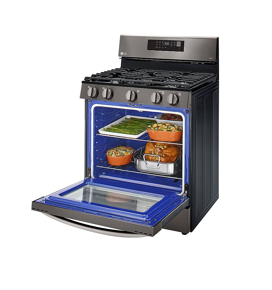 Alt View 14. LG - 5.8 Cu. Ft. Smart Freestanding Gas True Convection Range with EasyClean and AirFry - PrintProof Black Stainless Steel.