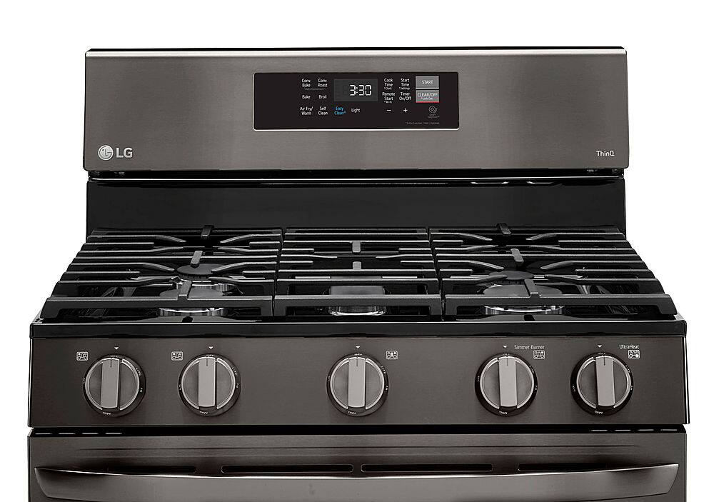 Alt View 15. LG - 5.8 Cu. Ft. Smart Freestanding Gas True Convection Range with EasyClean and AirFry - PrintProof Black Stainless Steel.