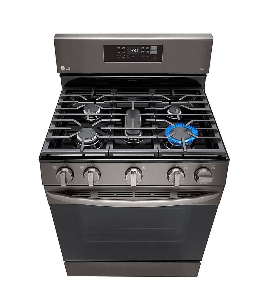 Alt View 17. LG - 5.8 Cu. Ft. Smart Freestanding Gas True Convection Range with EasyClean and AirFry - PrintProof Black Stainless Steel.