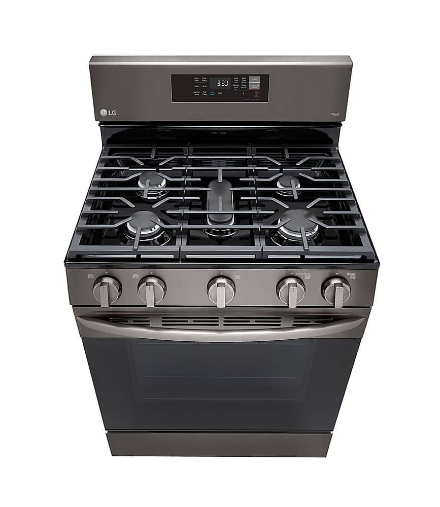 Alt View 18. LG - 5.8 Cu. Ft. Smart Freestanding Gas True Convection Range with EasyClean and AirFry - PrintProof Black Stainless Steel.