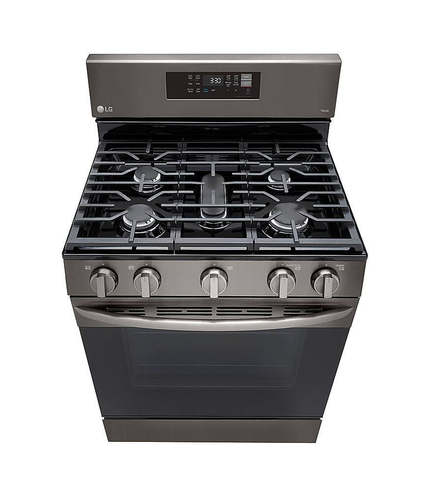 Alt View 18. LG - 5.8 Cu. Ft. Smart Freestanding Gas True Convection Range with EasyClean and AirFry - PrintProof Black Stainless Steel.