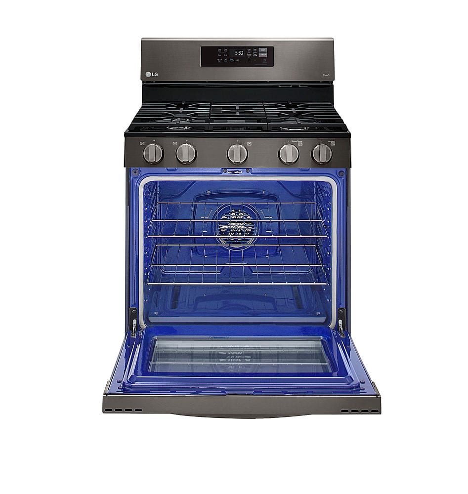 Alt View 21. LG - 5.8 Cu. Ft. Smart Freestanding Gas True Convection Range with EasyClean and AirFry - PrintProof Black Stainless Steel.