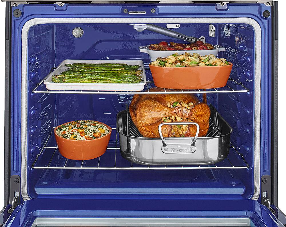 Alt View 26. LG - 5.8 Cu. Ft. Smart Freestanding Gas True Convection Range with EasyClean and AirFry - PrintProof Black Stainless Steel.