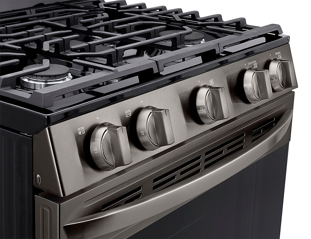 Alt View 28. LG - 5.8 Cu. Ft. Smart Freestanding Gas True Convection Range with EasyClean and AirFry - PrintProof Black Stainless Steel.