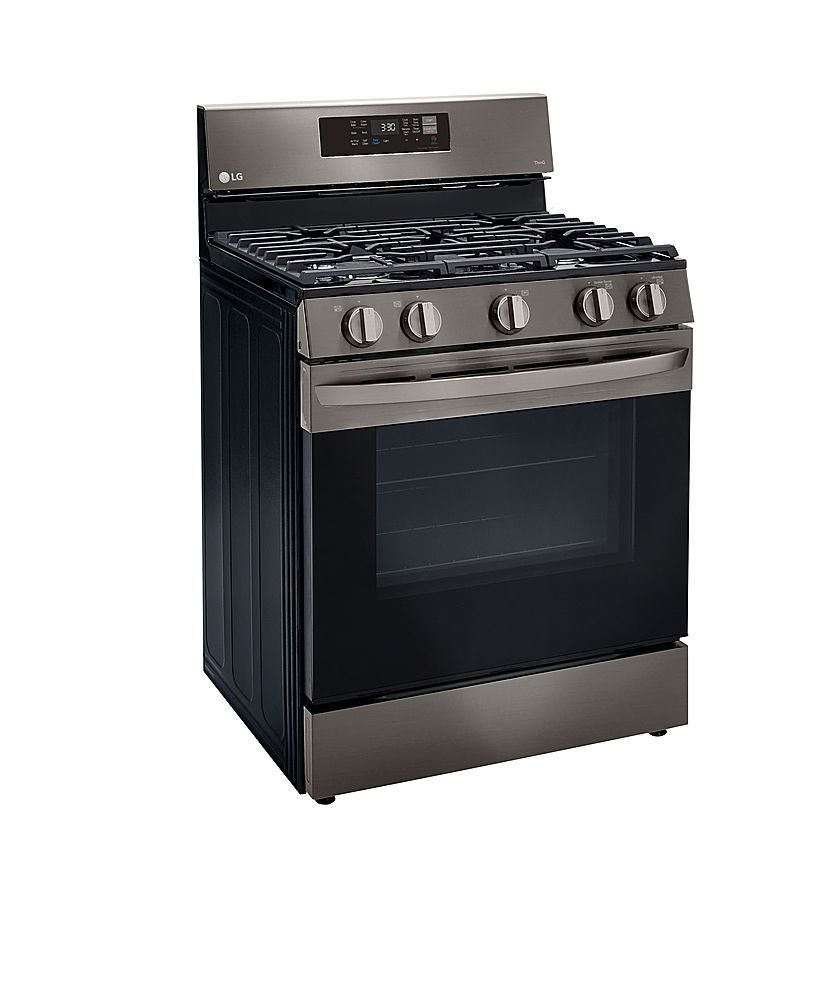 Left View: KitchenAid - 6.7 Cu. Ft. Self-Cleaning Freestanding Double Oven Dual Fuel Convection Range - Stainless steel