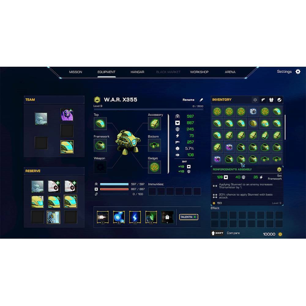 The image displays a menu screen for a video game, specifically a Warframe game. The menu screen is filled with various items, including weapons, gadgets, and accessories. There are also different levels and settings available for the player to choose from. The inventory is organized with different categories, such as weapons, gadgets, and accessories, making it easy for the player to navigate and select their desired items.