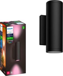 Philips - Hue White & Color Ambiance Appear 1200-lumen Wall Lantern - Black - Front_Zoom