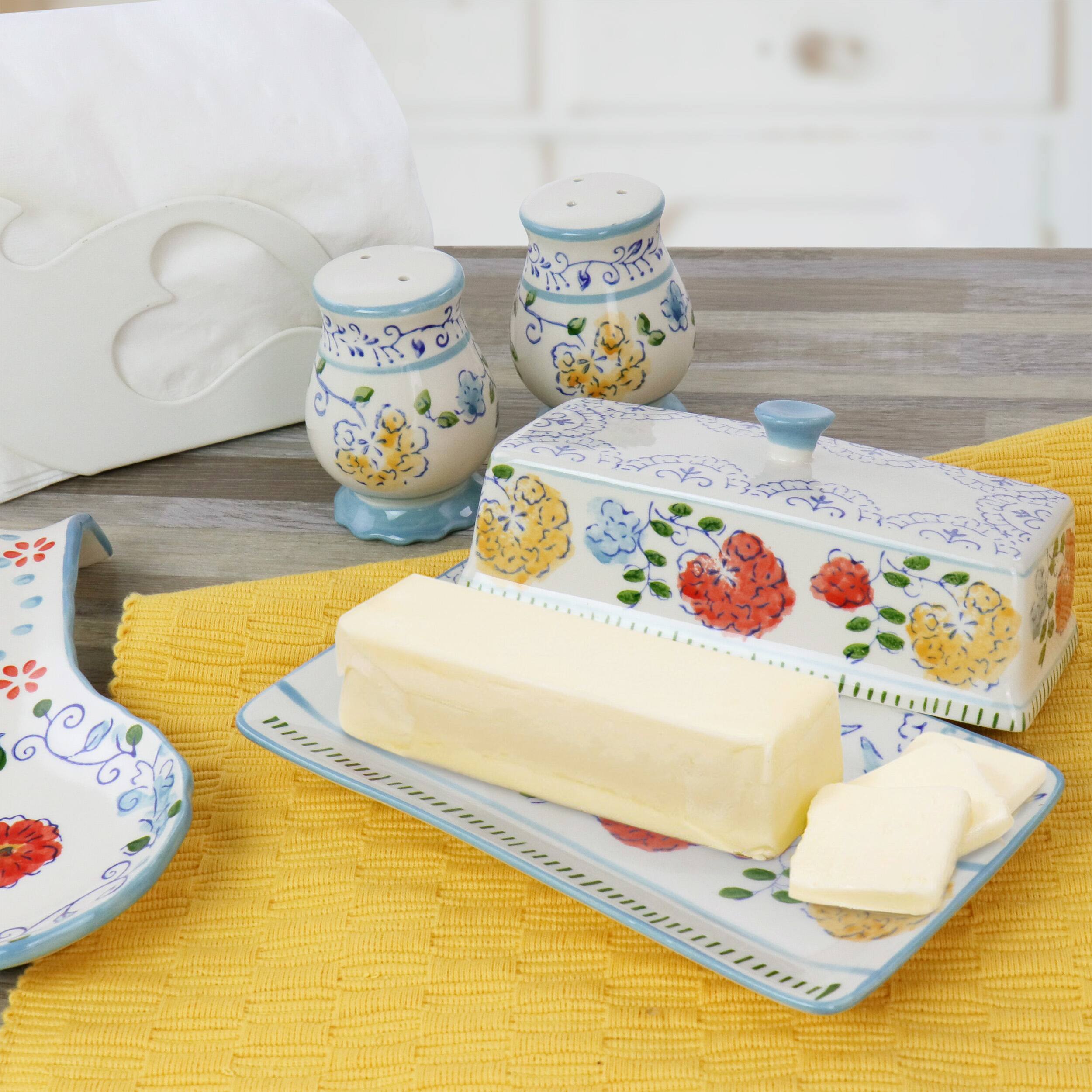 Alt View 7. Gibson - Gibson Elite Anaya 5 Piece Hand Painted Stoneware Table Accessory Set - Multi.