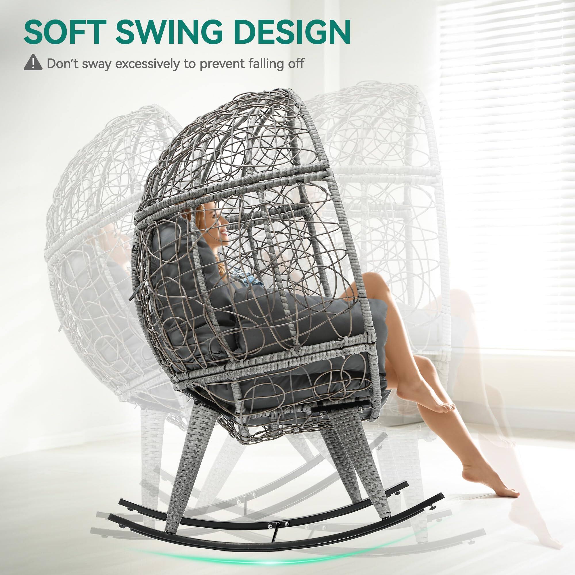 SOFT SWING DESIGN  
⚠️ Don't sway excessively to prevent falling off