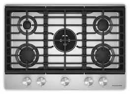 KitchenAid - 30 in. wide Gas Cooktop with 5 Burners and Integrated Wok Grate - Stainless Steel