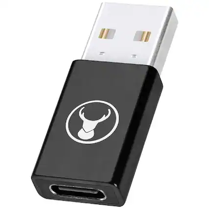 Front. Bonelk - BonElk Compact USB-A to USB-C 3.0 Adapter - Black - Black.