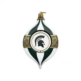Santa's Workshop - Michigan State Spartans Two-Piece 5.5" Spinning Bulb Ornament Set - Green
