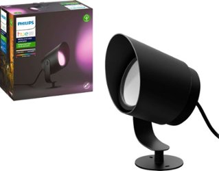 Philips - Hue White and Color Ambiance Lily XL Outdoor Spot Light Extension Kit - Black - Front_Zoom