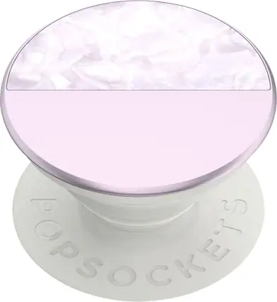 Angle. PopSockets - PopGrip Luxe Cell Phone Grip & Stand - White/Pink.