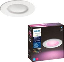 Philips - Hue White and Color Ambiance Retrofit 5/6" Recessed Downlight - White - Front_Zoom
