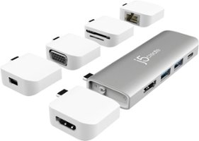 j5create - UltraDrive USB Type-C Docking Station for Apple MacBook Pro and Air - Silver - Front_Zoom