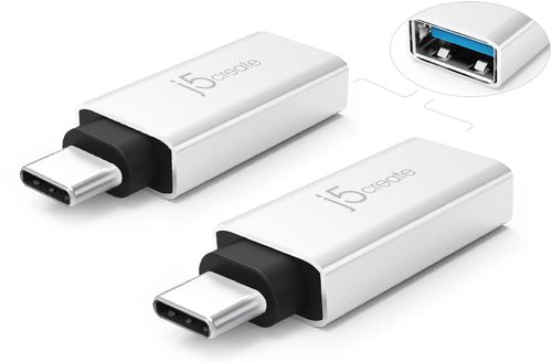 j5create - USB Type C-to-USB Type A Charge-and-Sync Adapter (2-Pack) - Black/Silver was $14.99 now $9.99 (33.0% off)