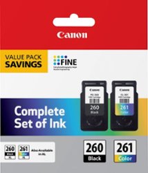 Canon - PG-260 / CL-261 2-Pack Standard Capacity Ink Cartridges - Black/Cyan/Magenta/Yellow - Front_Zoom