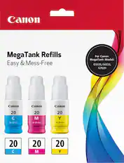 Front. Canon - GI-20 3-Pack Ink Bottles - Cyan/Magenta/Yellow.