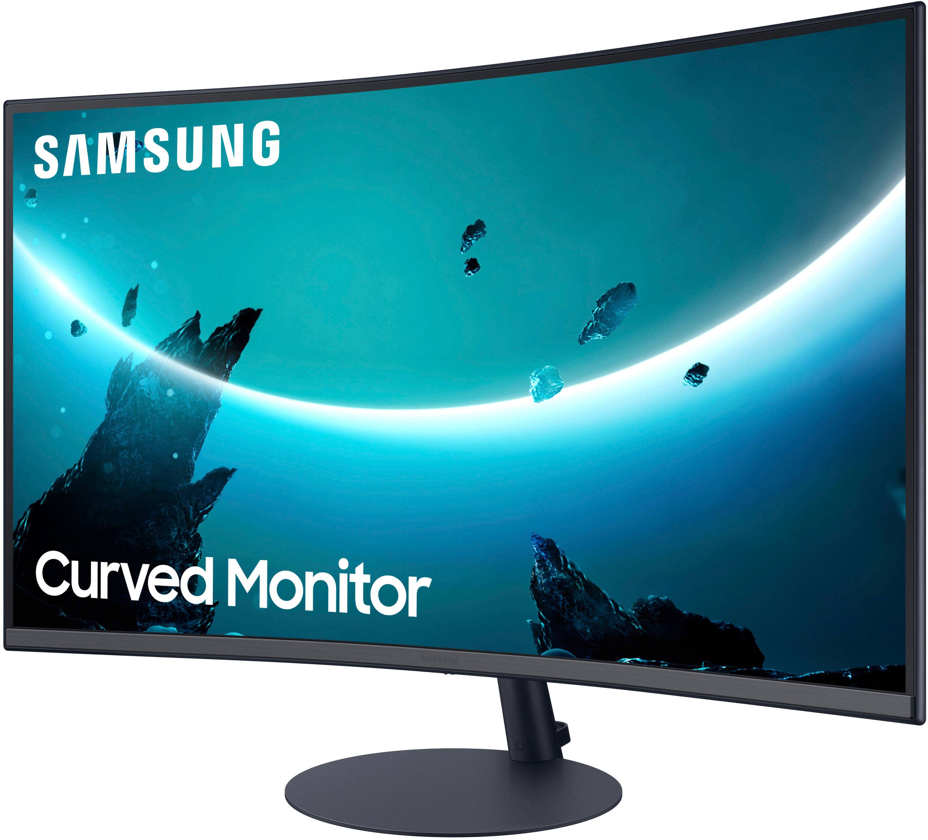 Alt View 12. Samsung - T55 Series 27" LED 1000R Curved FHD FreeSync Monitor with Speakers (DisplayPort, HDMI, VGA) - Black.