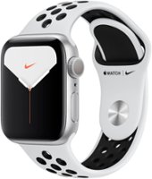 Geek Squad Certified Refurbished Apple Watch Nike Series 5 (GPS) 40mm Aluminum Case with Nike Sport Band - Front_Zoom