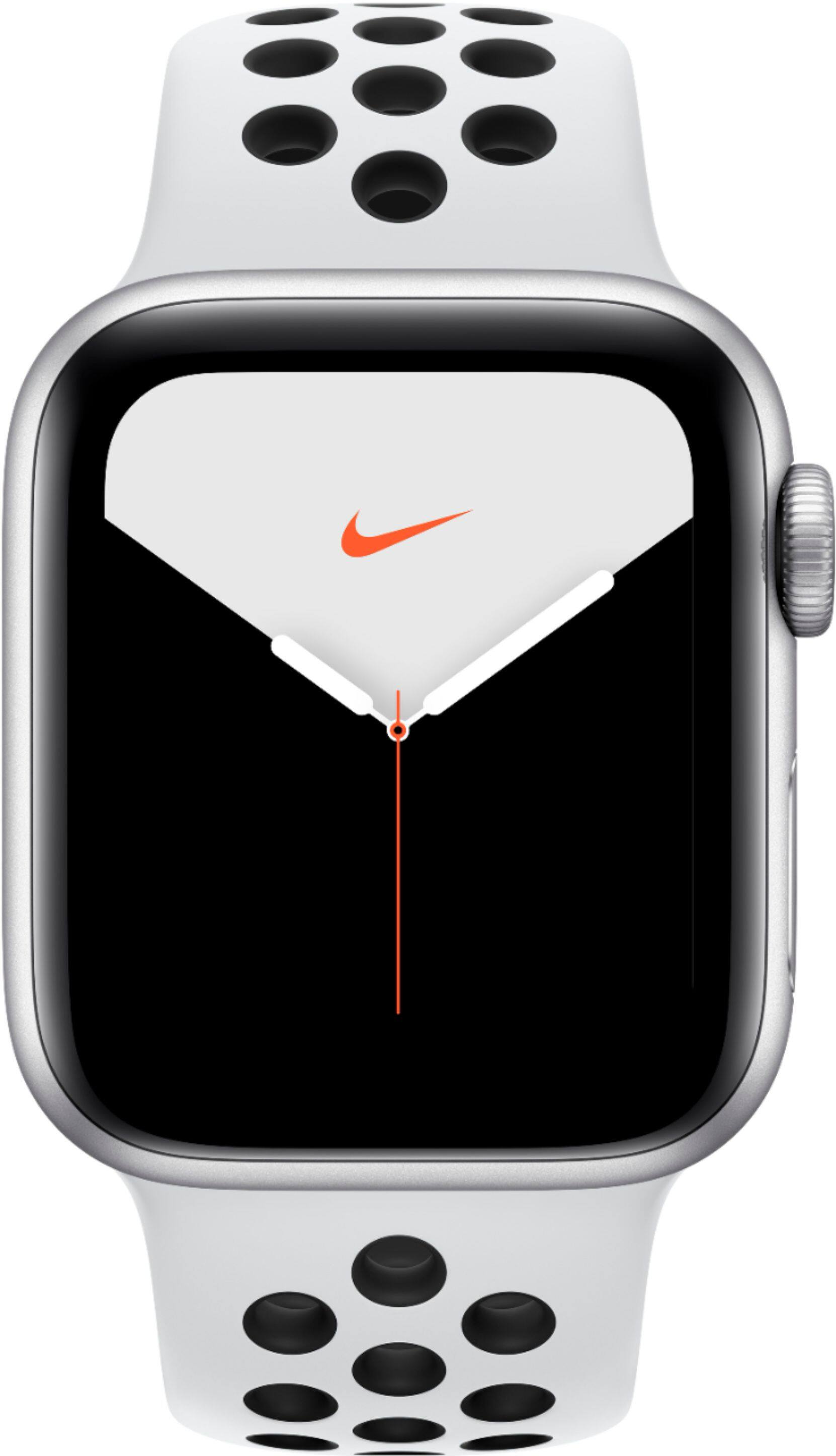 Alt View 11. Apple - Geek Squad Certified Refurbished Apple Watch Nike Series 5 (GPS) 40mm Aluminum Case with Nike Sport Band.