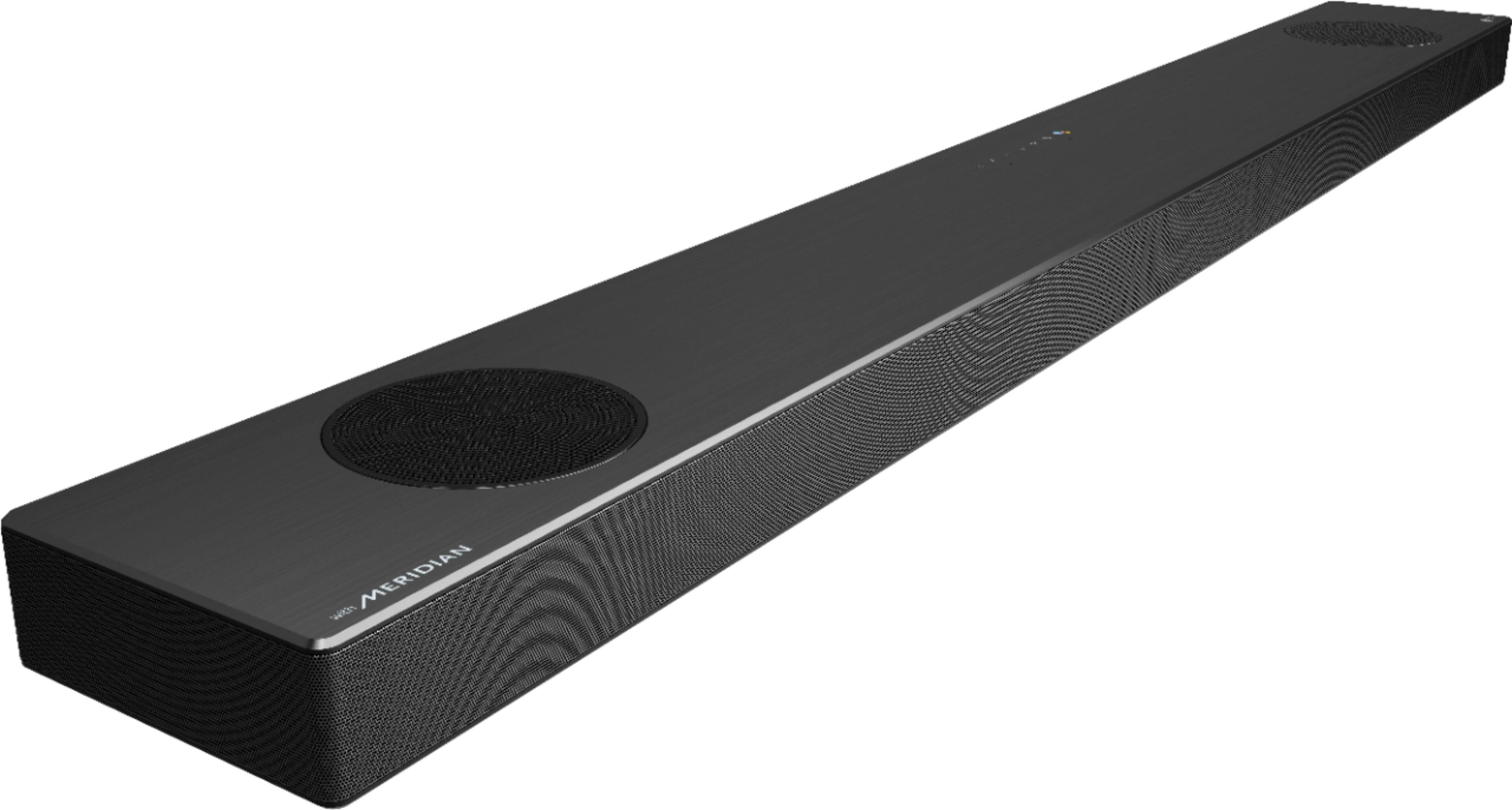 Angle. LG - 5.1.2-Channel 520W Soundbar System with Wireless Subwoofer and 4K & HDR Support and Dolby Atmos with Google Assistant - Black.