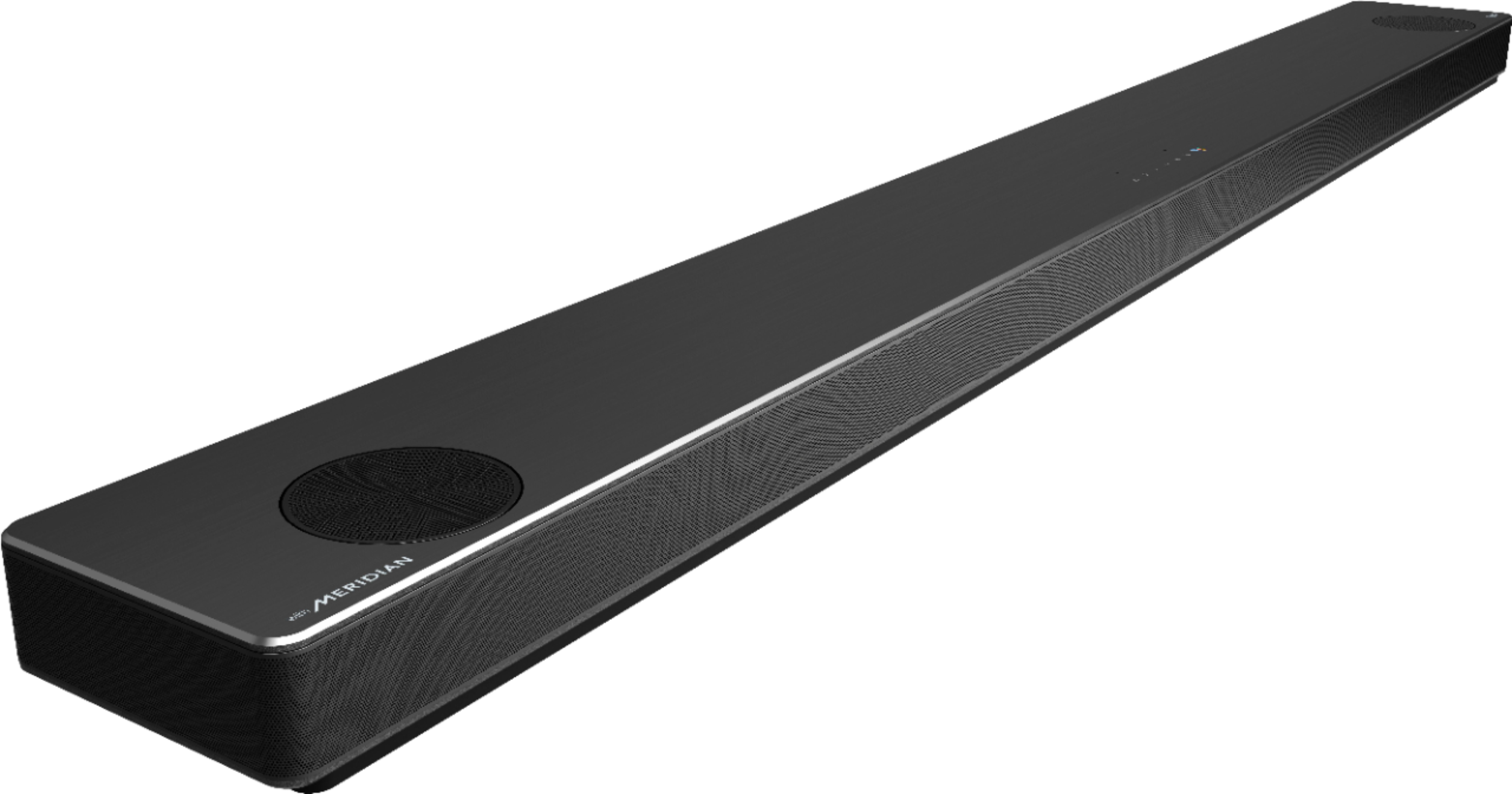 Angle View: LG - 5.1.2-Channel 570W Soundbar System with Wireless Subwoofer and Dolby Atmos with Google Assistant - Black