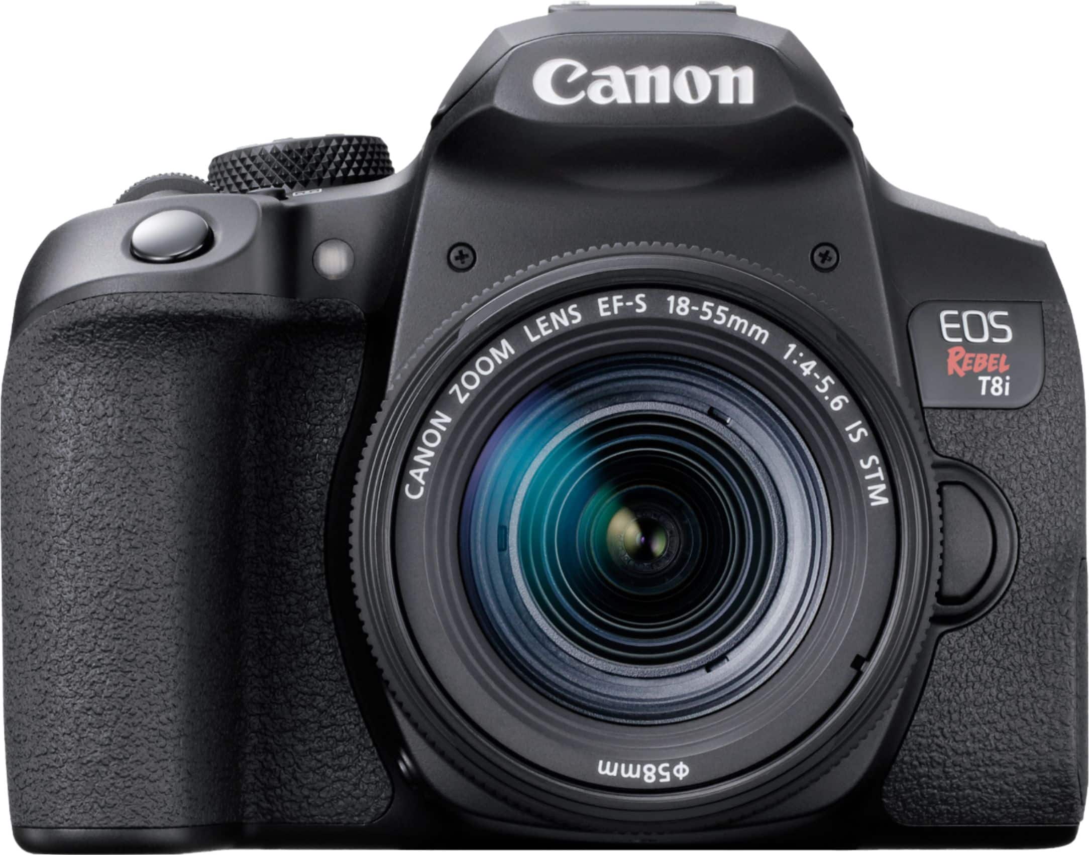 Canon - EOS Rebel T8i DSLR Camera with EF-S 18-55mm Lens - Black