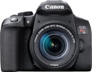 Canon - EOS Rebel T8i DSLR Camera with EF-S 18-55mm Lens - Black - Front_Zoom