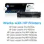 The image features a box of HP LaserJet toner cartridges, with a total of 206X black toner cartridges. The box is displayed on a white background, and the toner cartridges are arranged in a neat row. The image also includes text that reads "Works with HP Printers," indicating that these toner cartridges are compatible with various HP printer models.