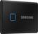 Angle. Samsung - Refurbished T7 Touch 2TB External USB 3.2 Gen 2 Portable SSD with Hardware Encryption - Black.