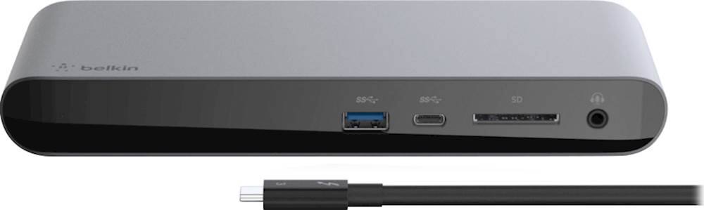 Alt View 16. Belkin - Thunderbolt 3 Dock Pro w/ Thunderbolt 3 Cable, Dual 4K @60Hz, 85W Upstream Charging - Docking Station - Aluminum.
