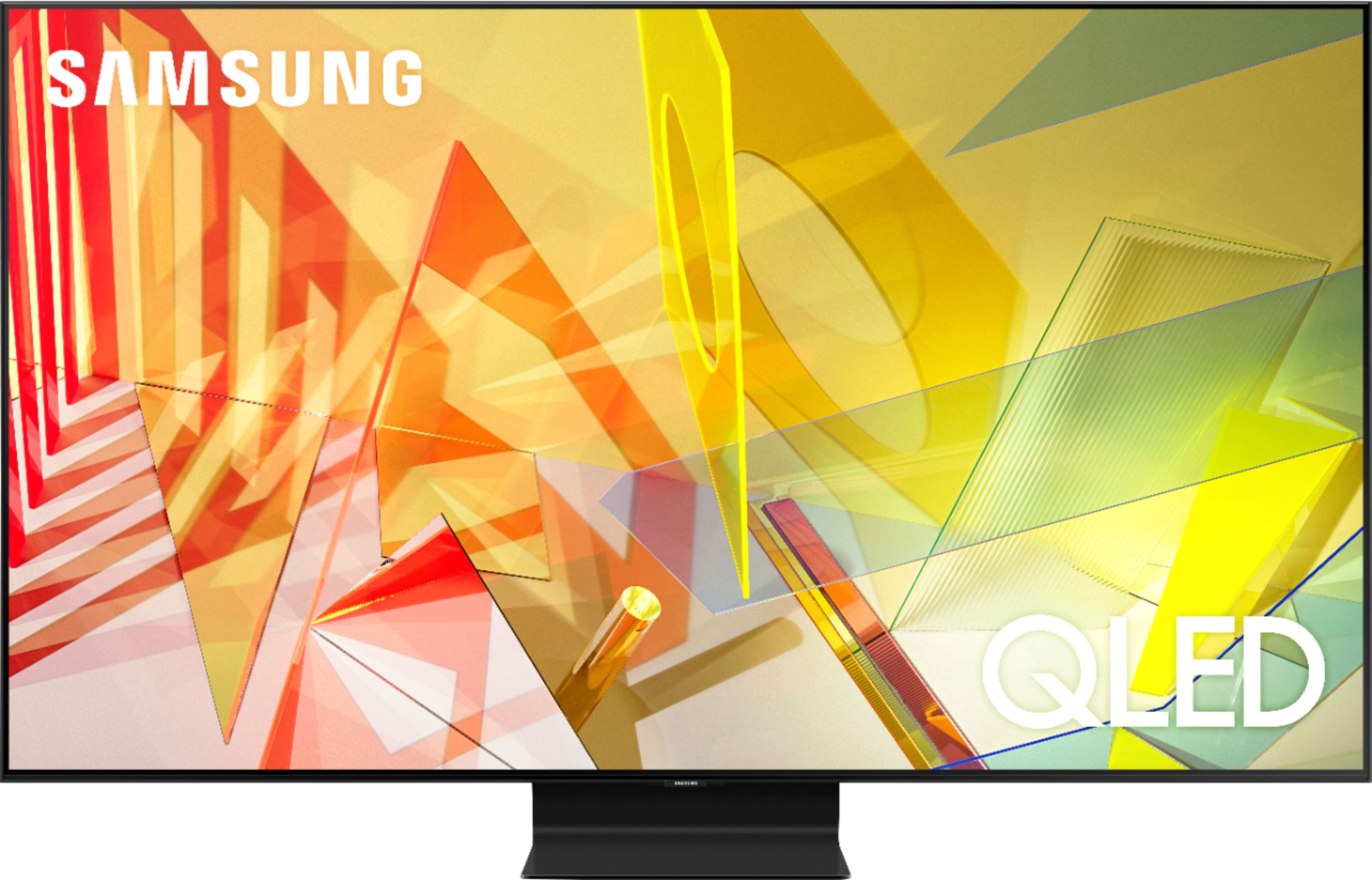 Front. Samsung - 75" Class Q90T Series QLED 4K UHD Smart Tizen TV - Titan Black.