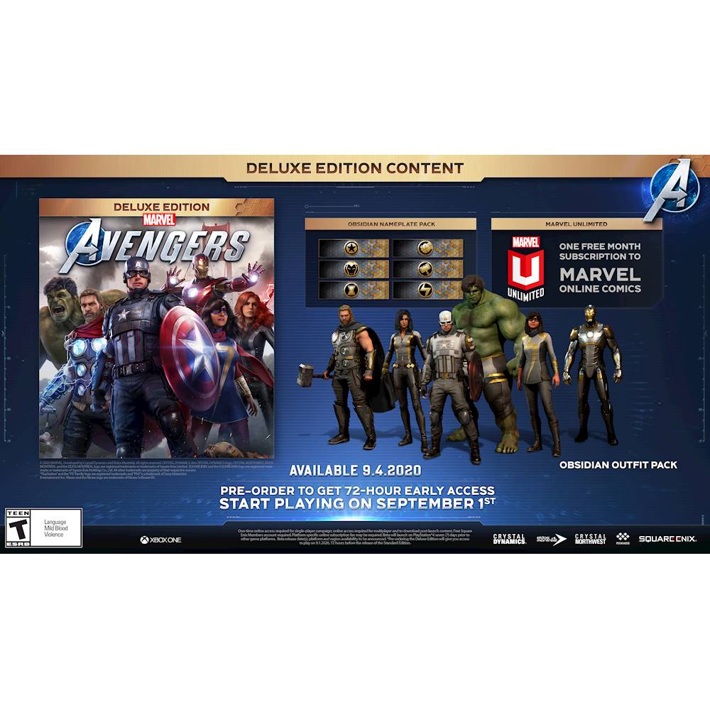 avengers xbox one deluxe edition