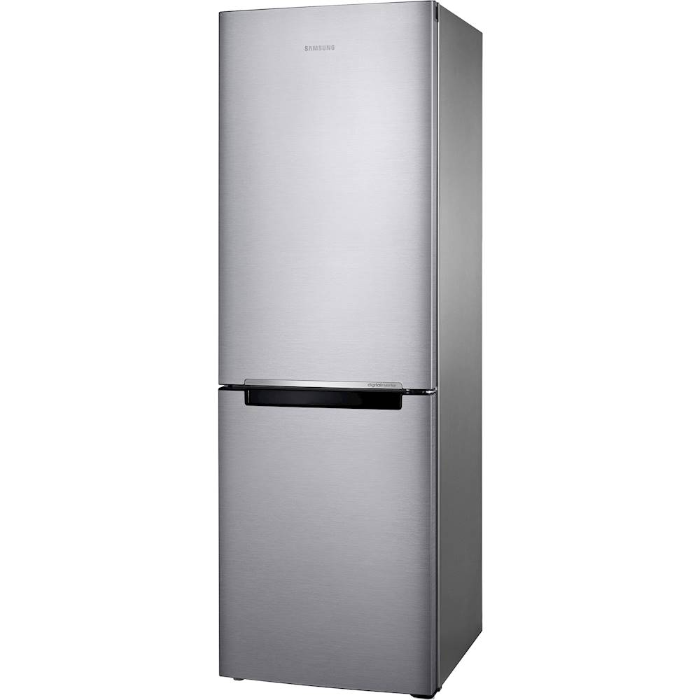 Left View: Monogram - 14.6 Cu. Ft. Bottom Freezer Built-In Refrigerator - Stainless steel